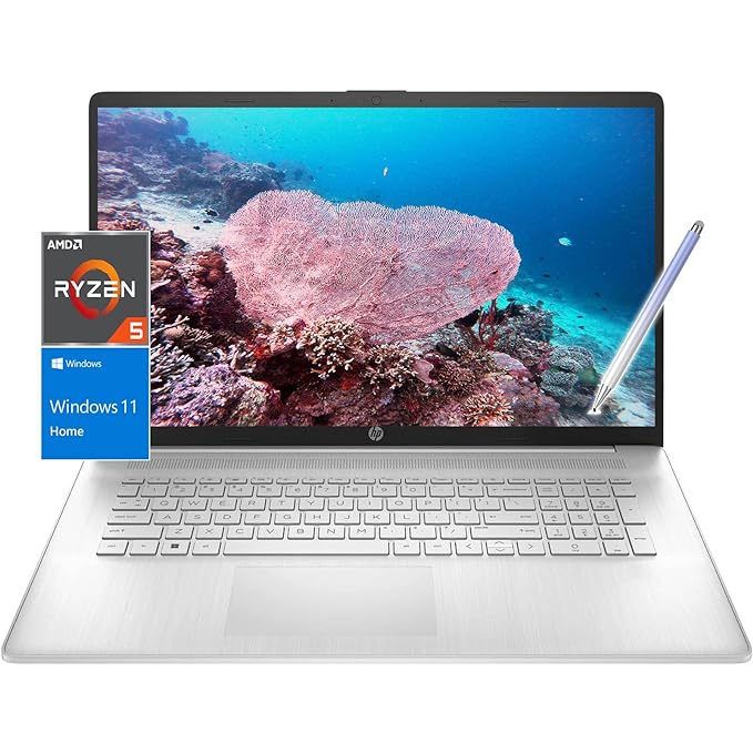 HP-17 inch Laptop-Touchscreen 2023-Windows11 - Stylus Pen - AMD Ryzen5 7530U Beat i7-1365U - Wi-Fi 6 - USB C - Numeric Keyboard - Fast Charge - Camera Privacy Shutter (32GB RAM |1TB PCIe SSD)